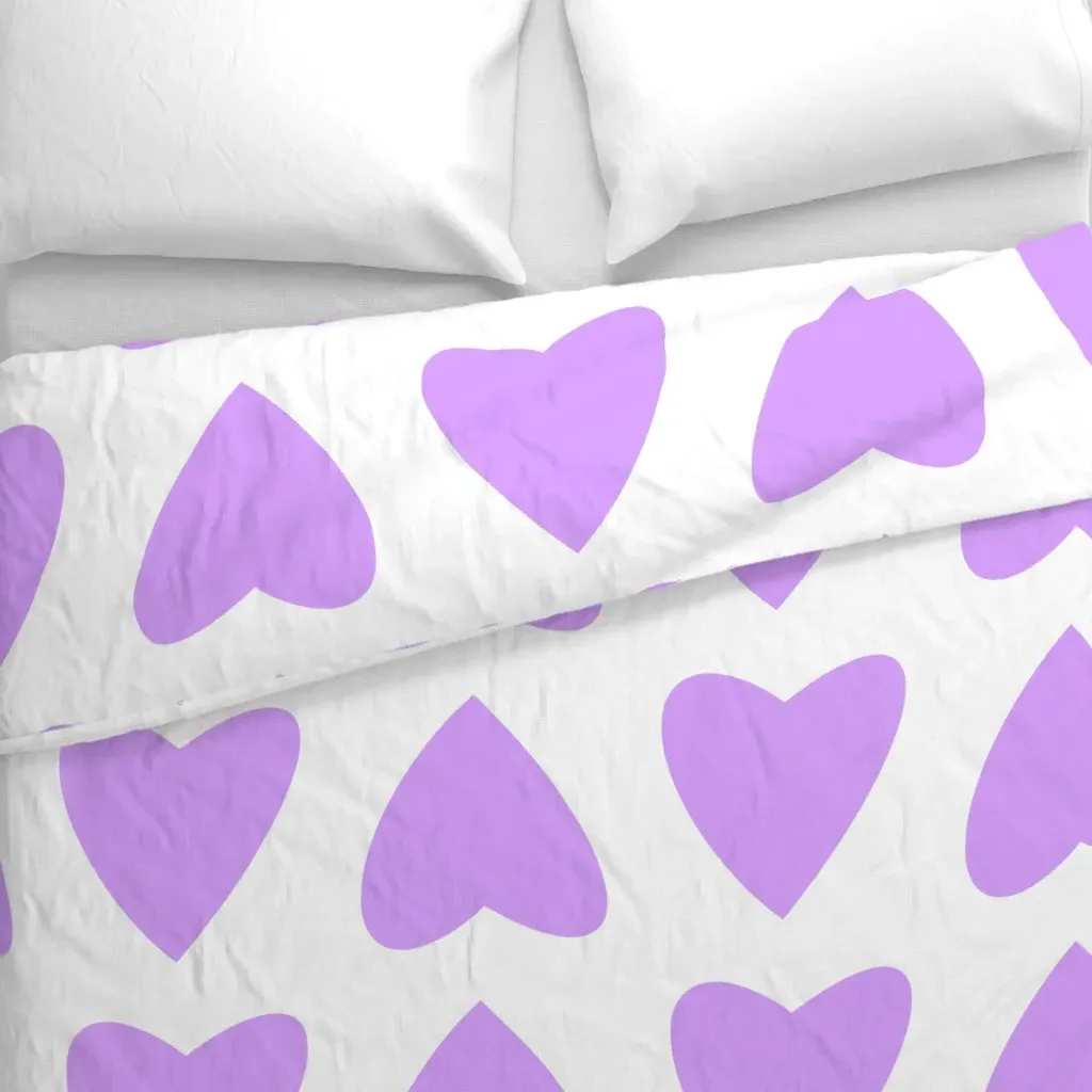 Big Love In White & Lilac Duvet Cover - Lavender alternate view