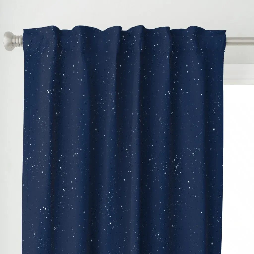 Big Night Sky and Stars Curtain Panel - White alternate view