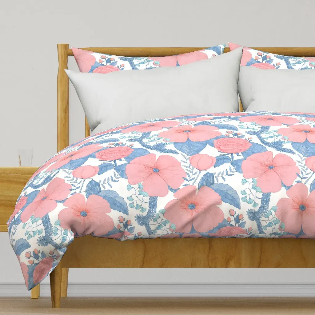 Big Pencil Flowery Garden Duvet Cover - Pink product