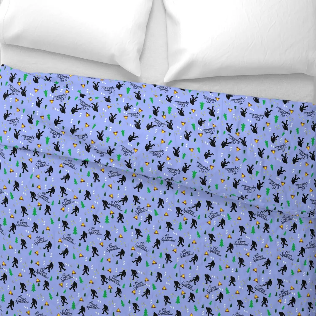 Bigfoot Gone Squatchin' Duvet Cover - Black alternate view