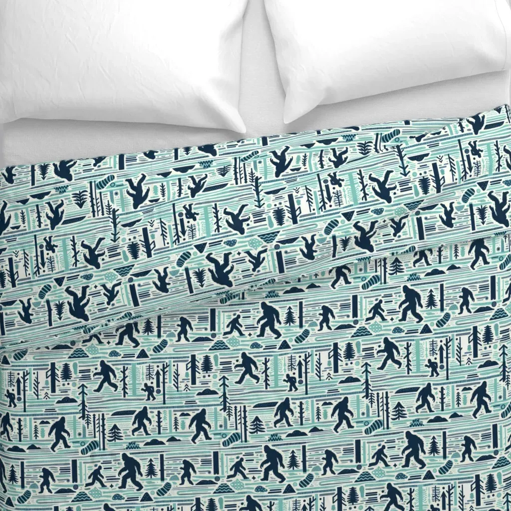 Bigfoot Print Duvet Cover - Navy Blue alternate view