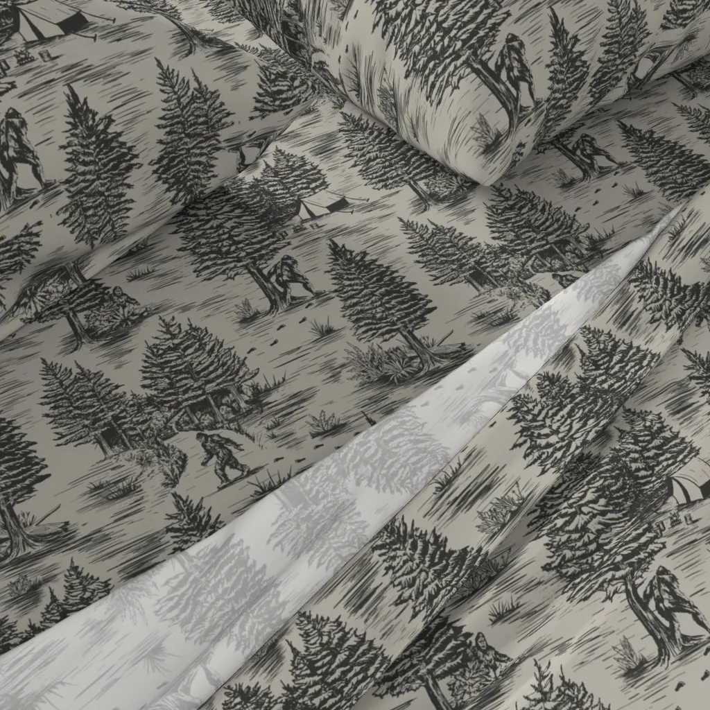 Bigfoot Sasquatch Toile De Jouy Twin XL Sheet Set - Dark Gray alternate view