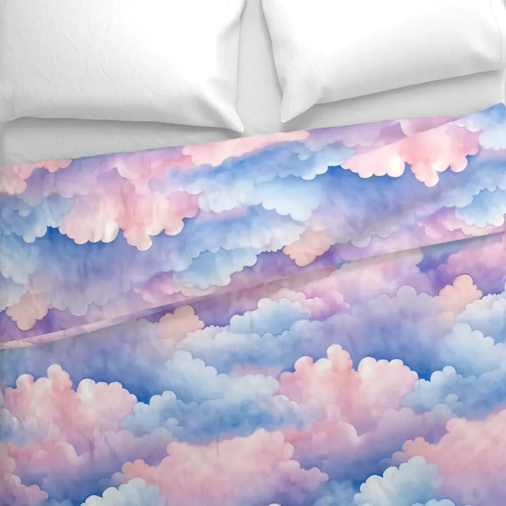 Bigger Dreamy Cloudscape Puffy Duvet Cover - Pink alternate view