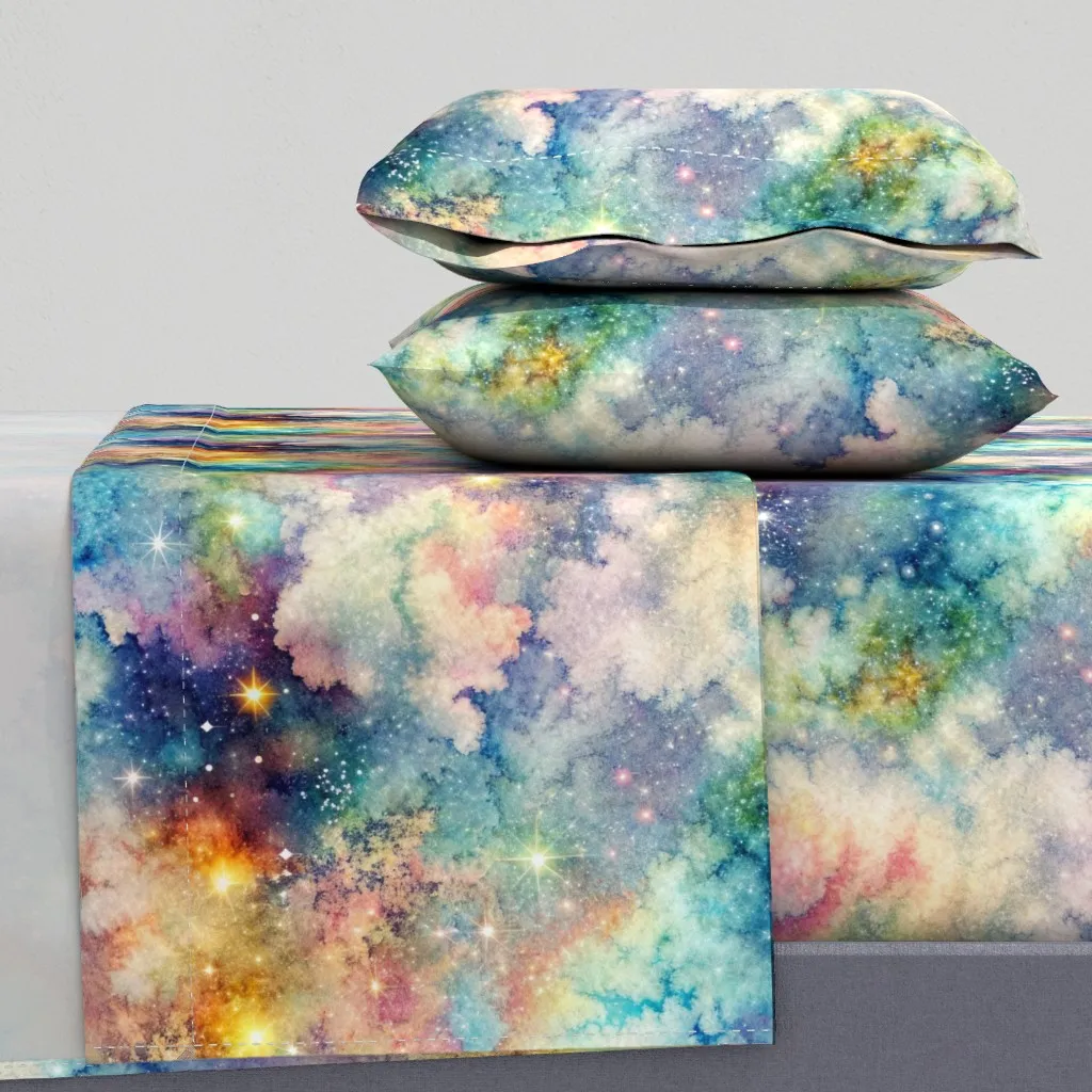 Bigger Watercolor Rainbow Galaxy Full Sheet Set - Purple product