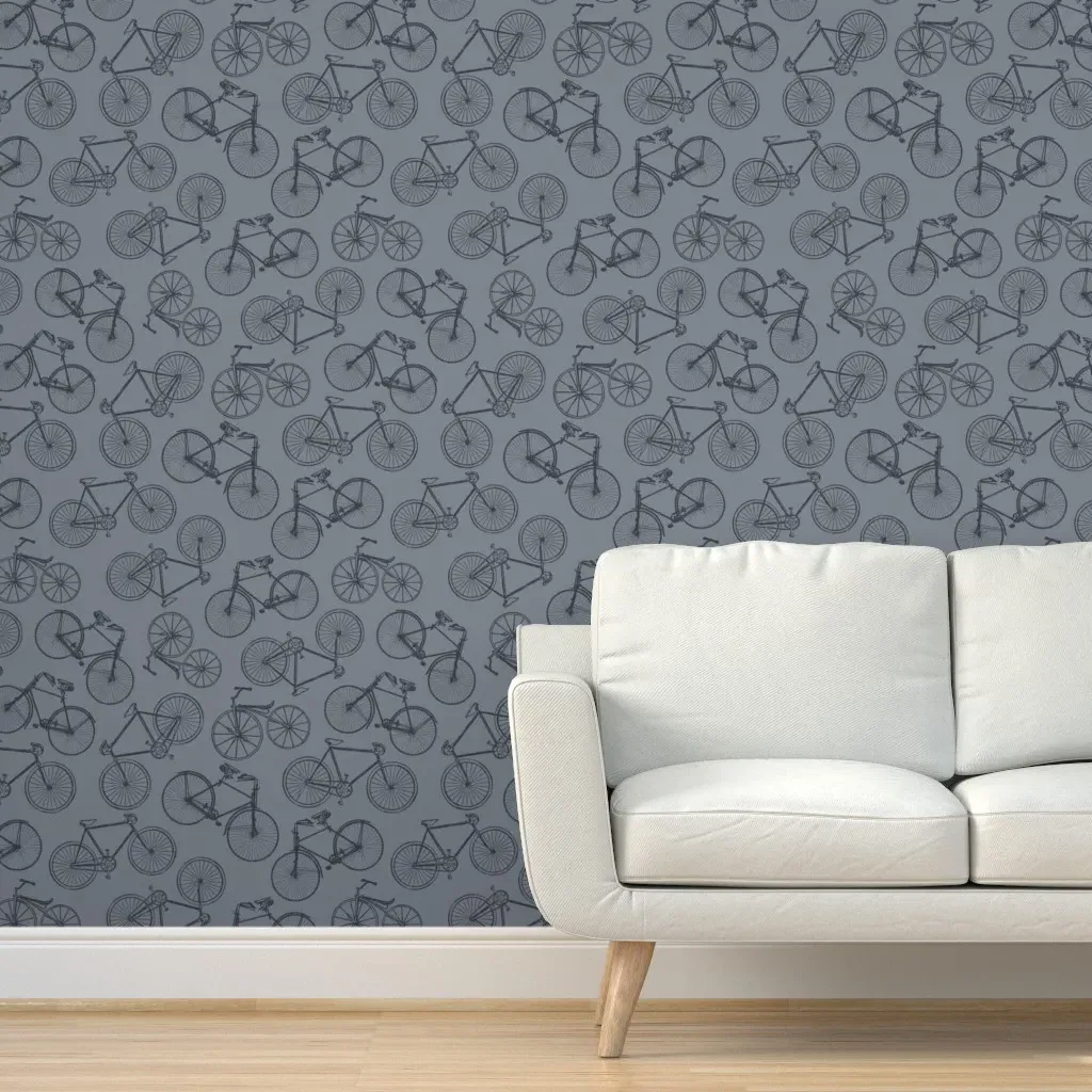 Bike 23 Peel and Stick Wallpaper - Slate Blue product