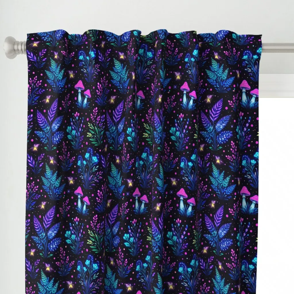 Bioluminescent Forest Curtain Panel - Blue alternate view