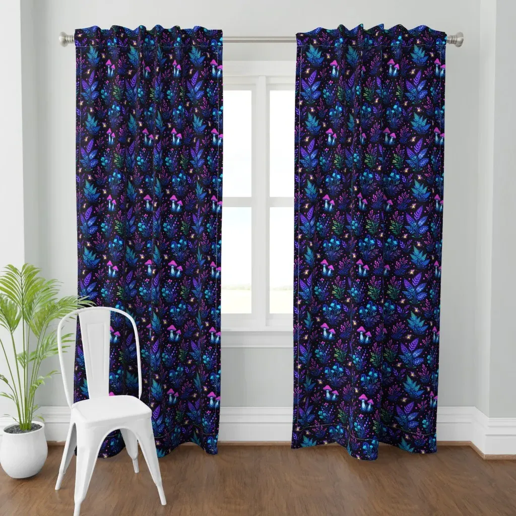 Bioluminescent Forest Curtain Panel - Blue product