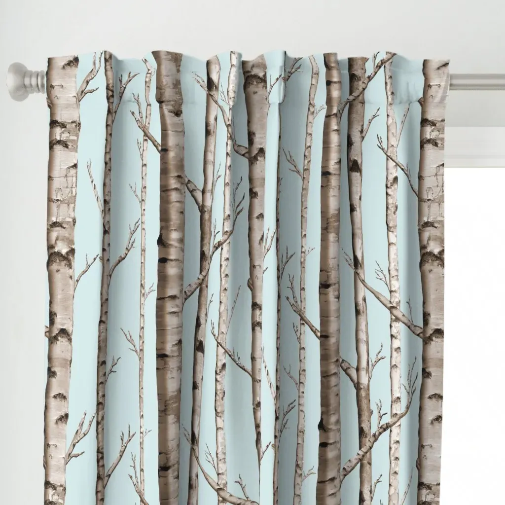 Birch Grove In Sky Curtain Panel - Taupe alternate view