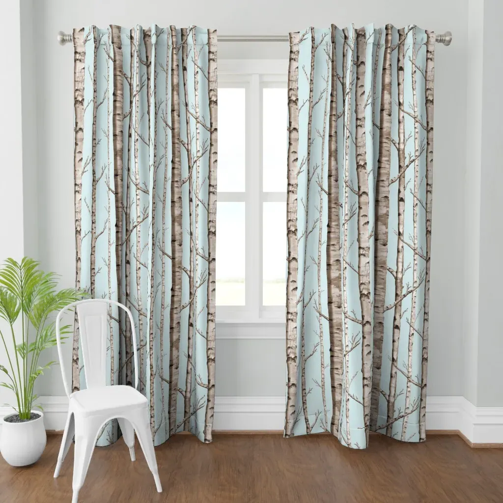 Birch Grove In Sky Curtain Panel - Taupe product
