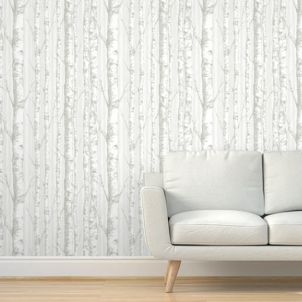Birch Woods Peel and Stick Wallpaper - Gray product