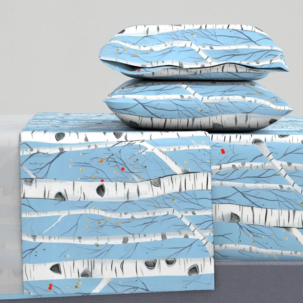 Birches B Crazy Full Sheet Set - White product