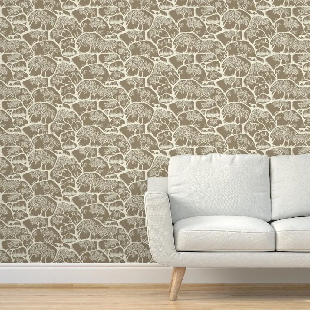 Bird Dog & Quail Peel and Stick Wallpaper - Beige product