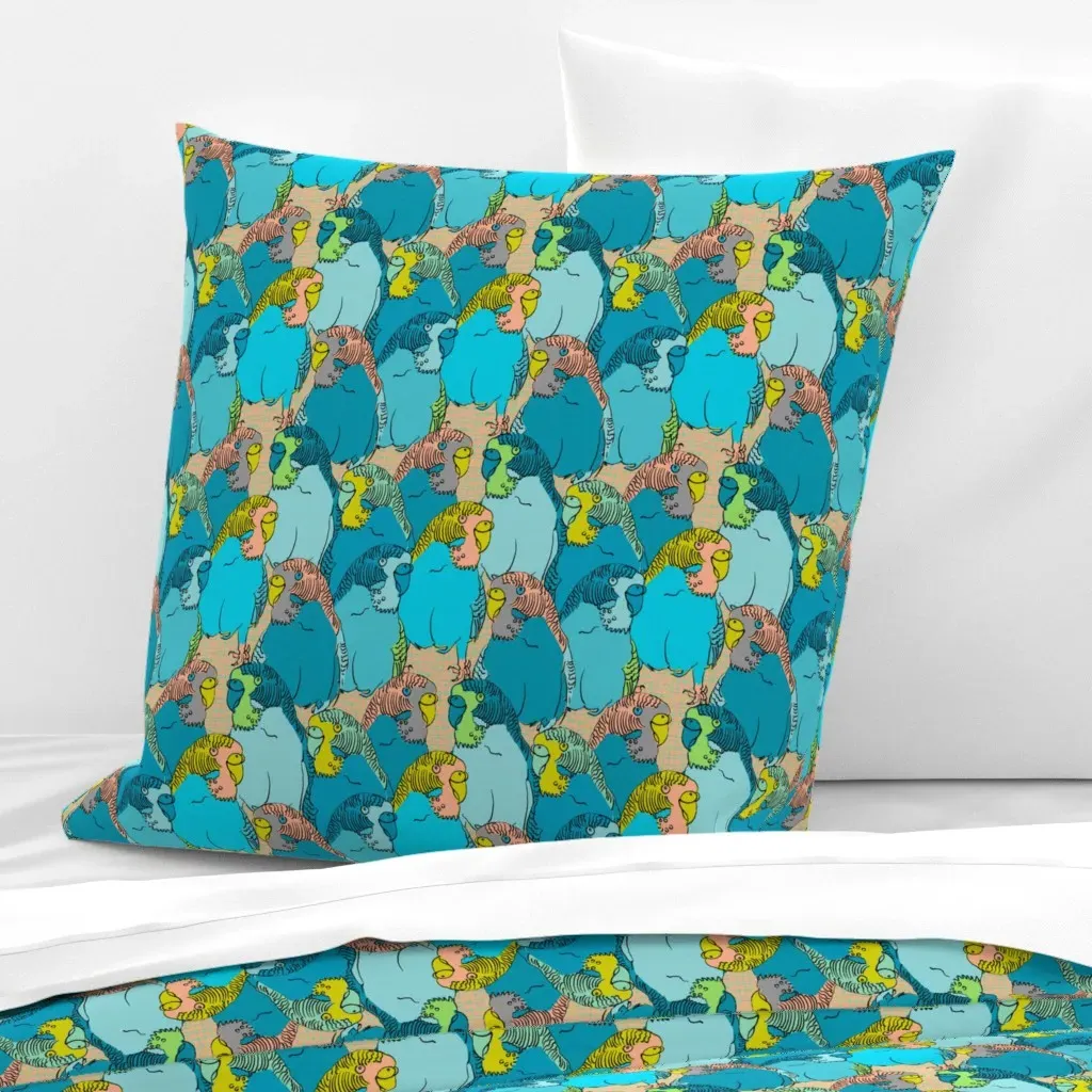 Birdie Birdie Nam Nam 2 Euro Pillow Sham - Teal product