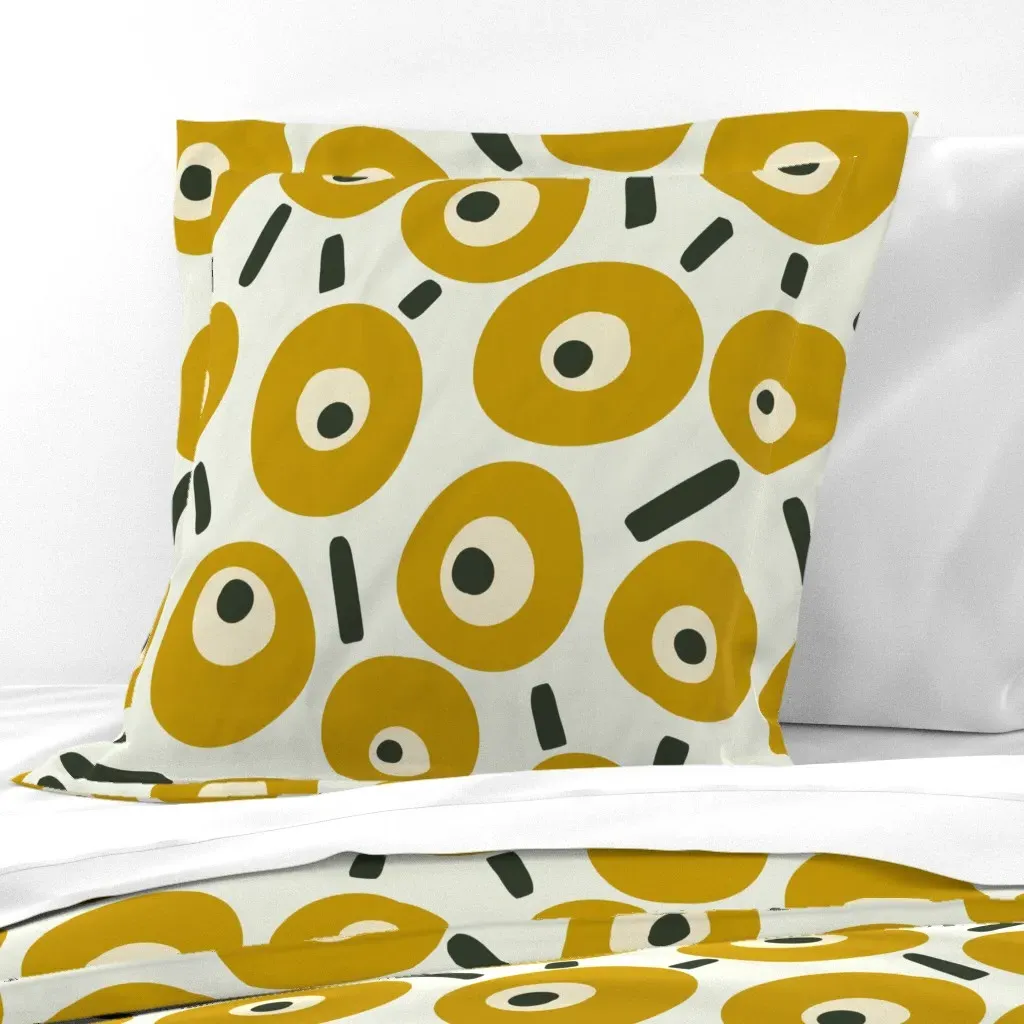 Birds Eye View Euro Pillow Sham - Mustard Yellow product