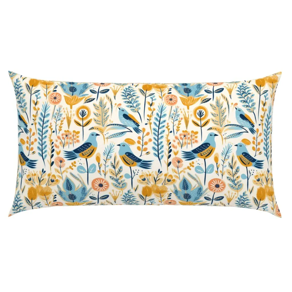 Birds In The Forest King Pillow Sham - Blue product