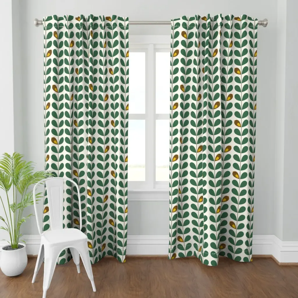 Birds In Vines Curtain Panel - Green product
