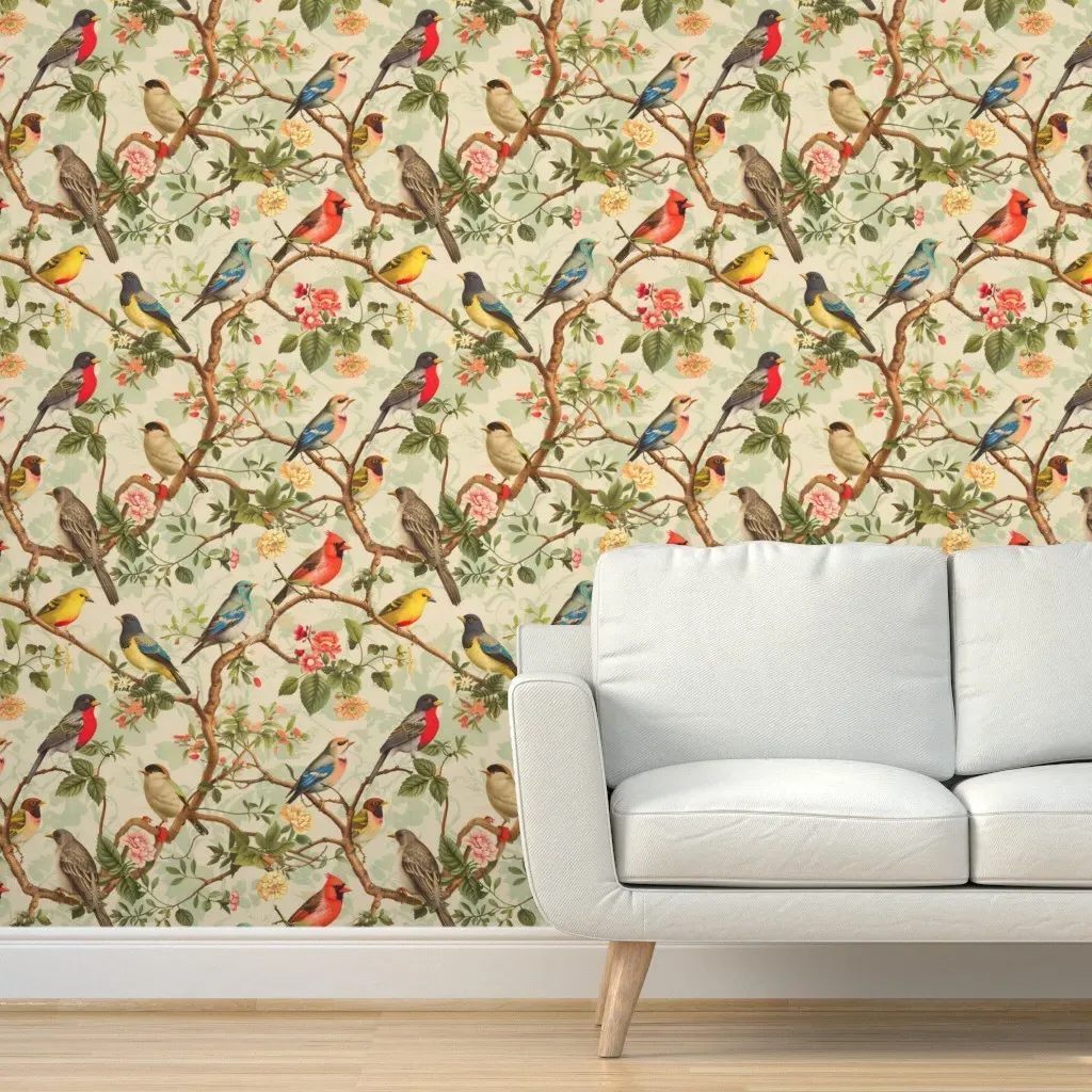 Birds Of A Feather Removable Wallpaper - Green product