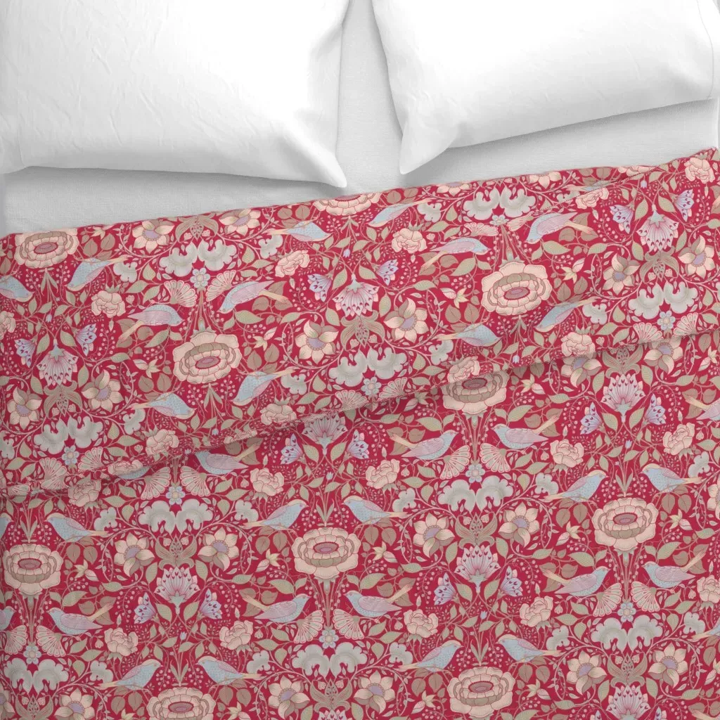 Bird's Paradise Viva M Duvet Cover - Crimson alternate view