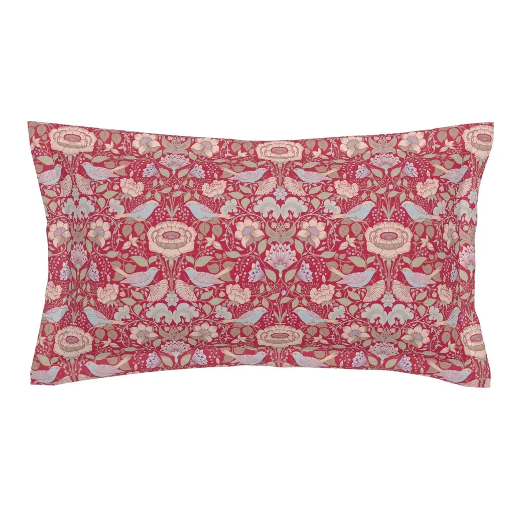 Bird's Paradise Viva Magenta Morris Style King Pillow Sham product