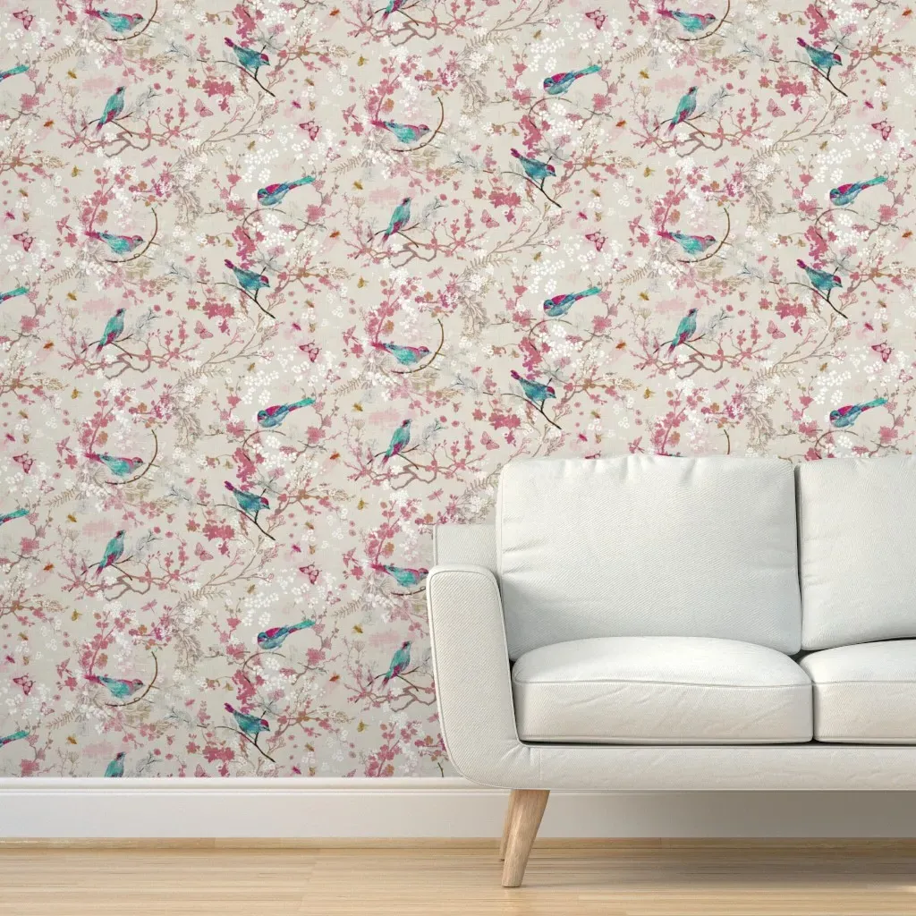 Birds + The Bees Peel and Stick Wallpaper - Rose product