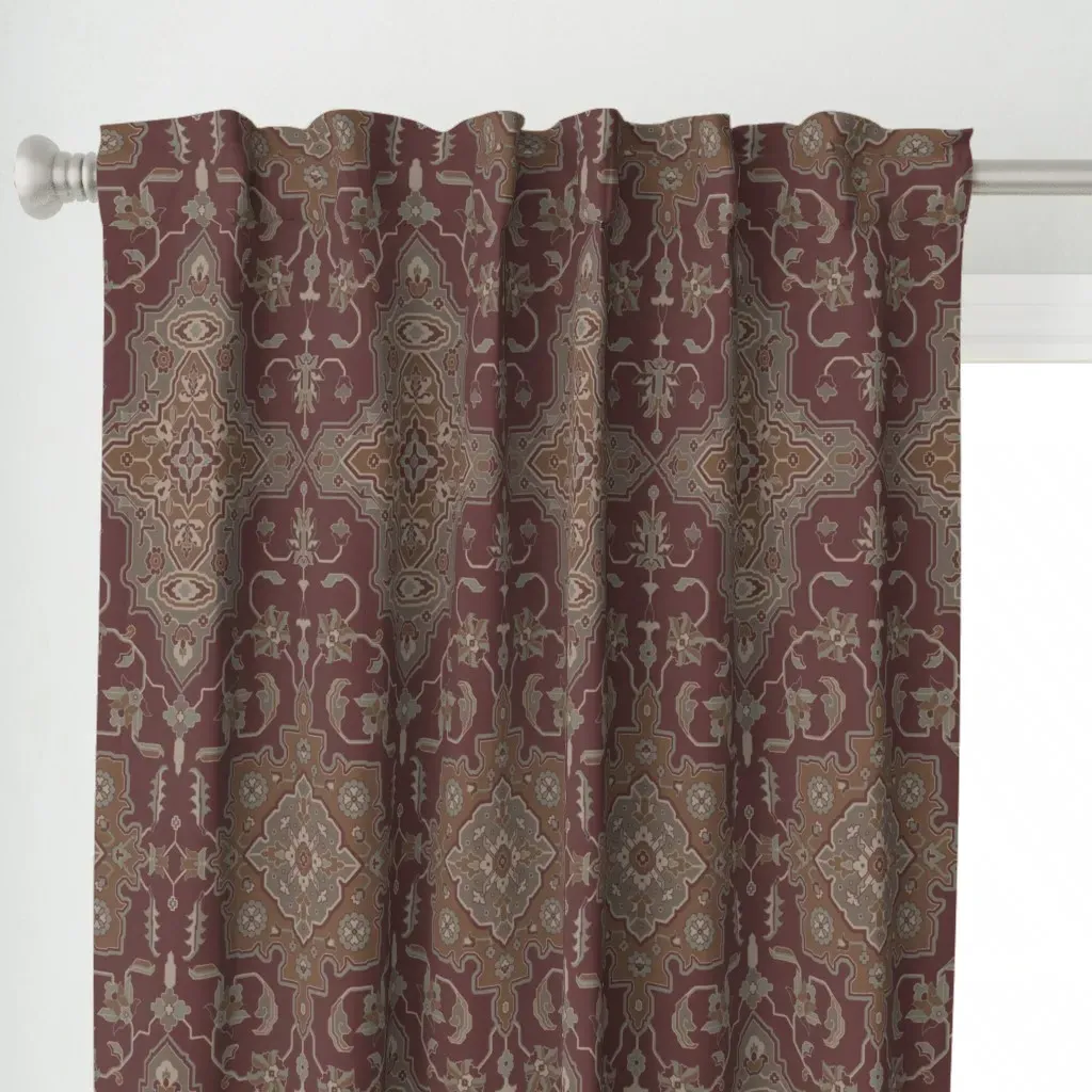 Bisāṭ 887C Curtain Panel - Burgundy alternate view
