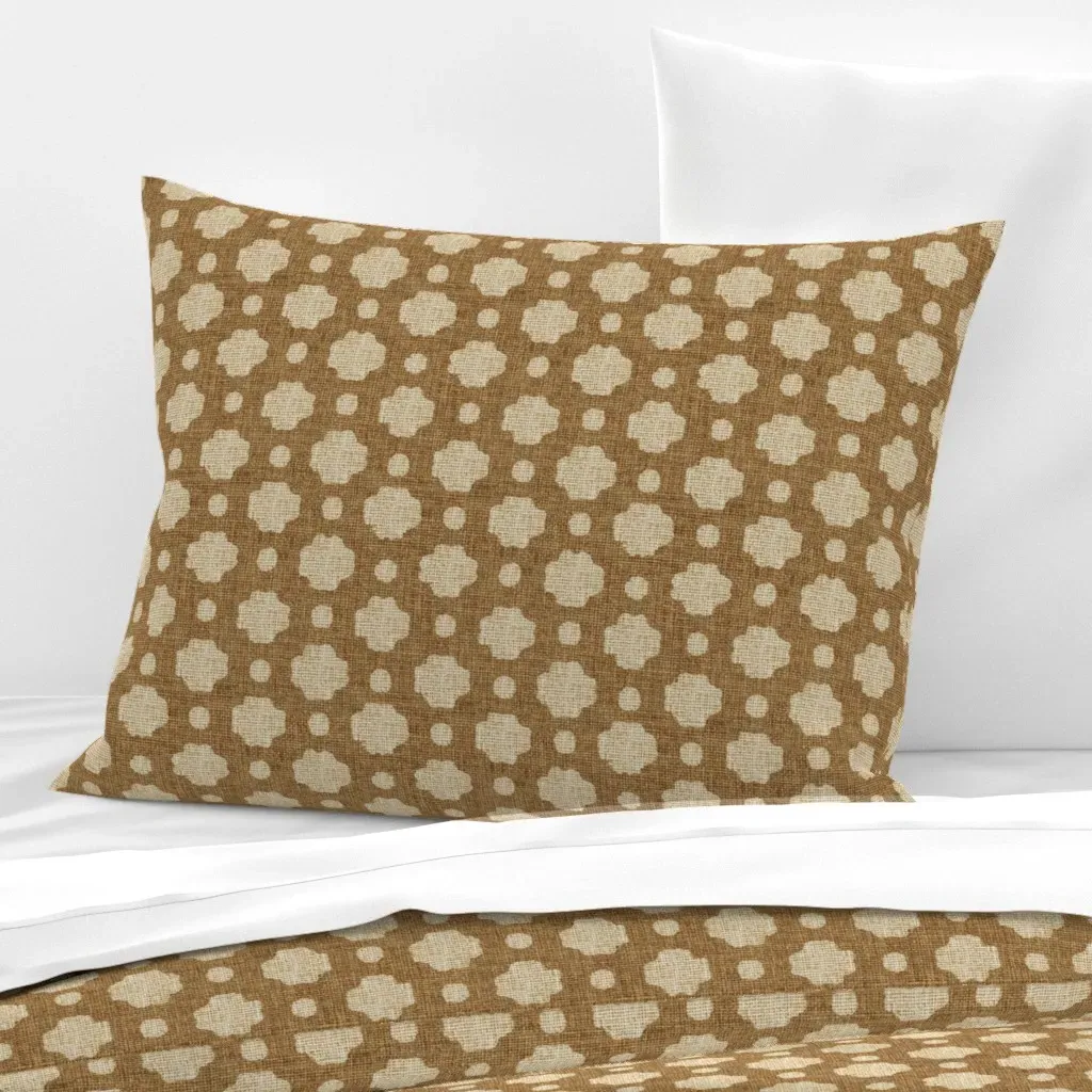 Biscuit Burlap Wide Standard Knife Edge Cushion - Beige, Cotton Sateen product