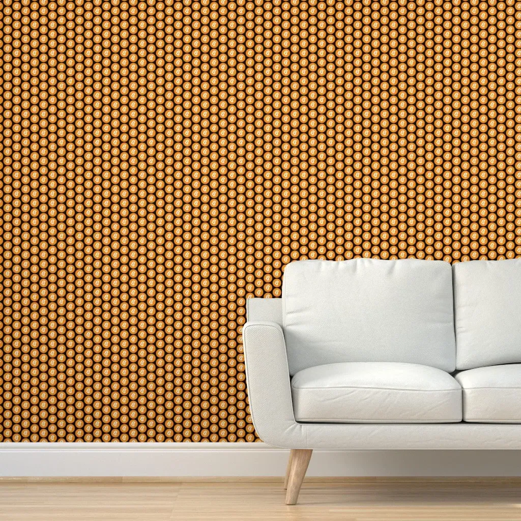 Bitcoin Small Peel and Stick Wallpaper - Orange product