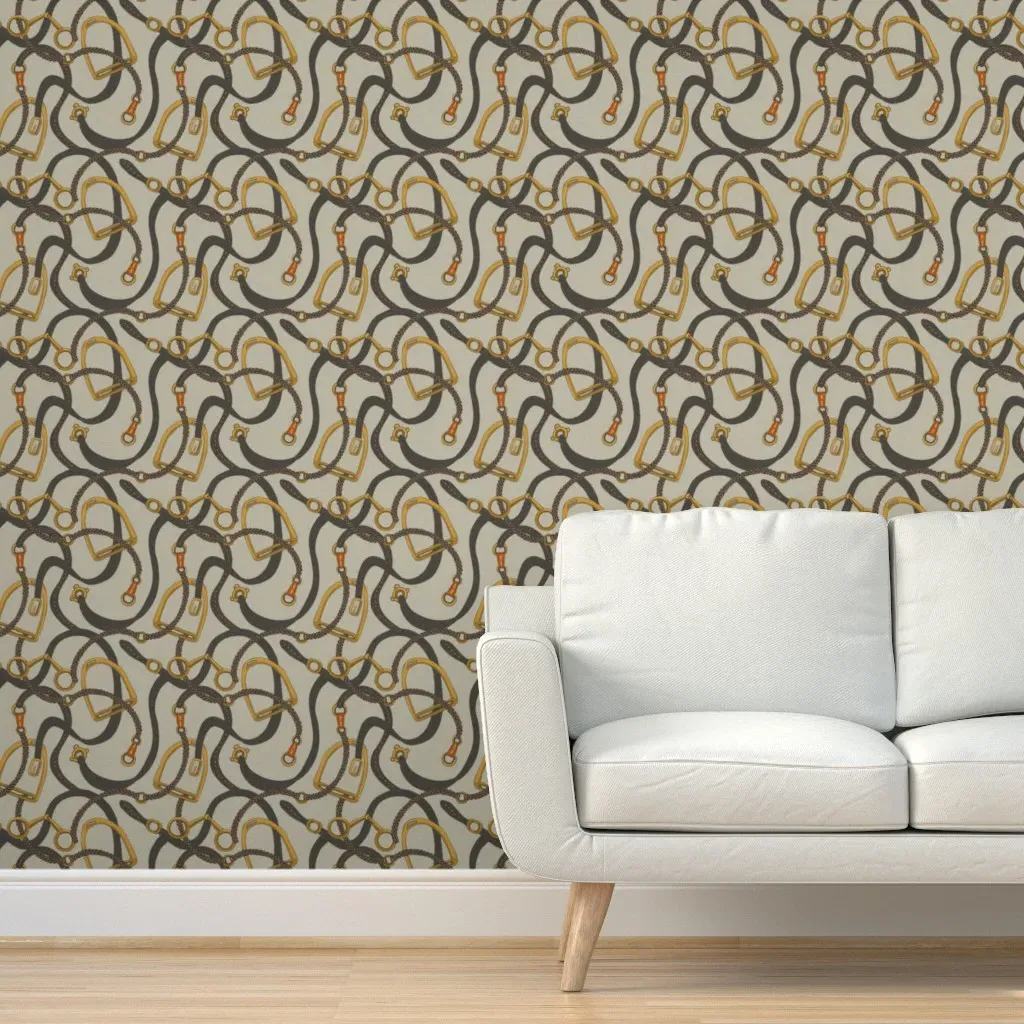 Bits And Stirrups Peel and Stick Wallpaper - Gray, Brown product
