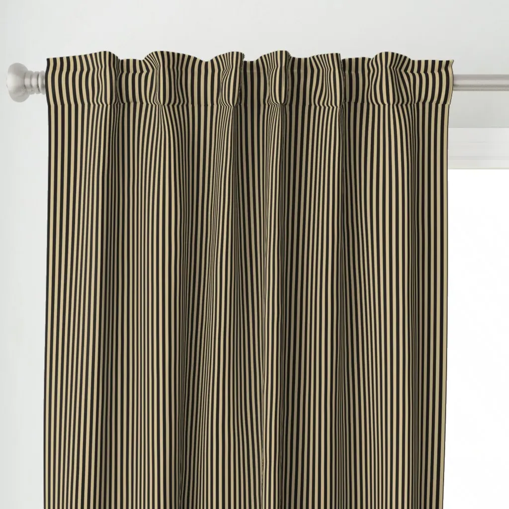 Black and Gold Vertical Curtain Panel - Beige alternate view
