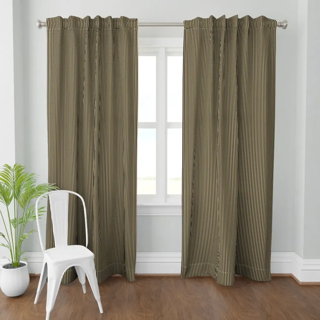 Black and Gold Vertical Curtain Panel - Beige product