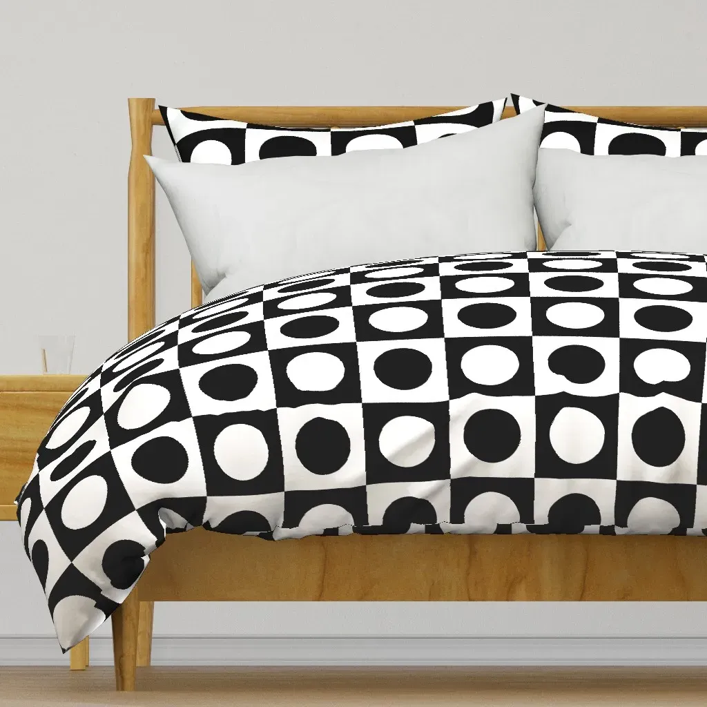 Black and White Circles Duvet Cover - Black product