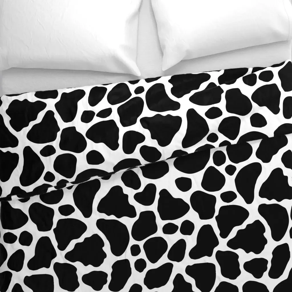 Black and White Cow Duvet Cover - Black alternate view