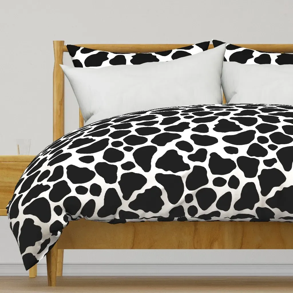 Black and White Cow Duvet Cover - Black product