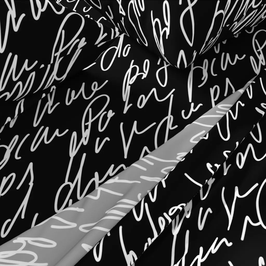 Black And White Fantasy Handwriting King Sheet Set - White alternate view