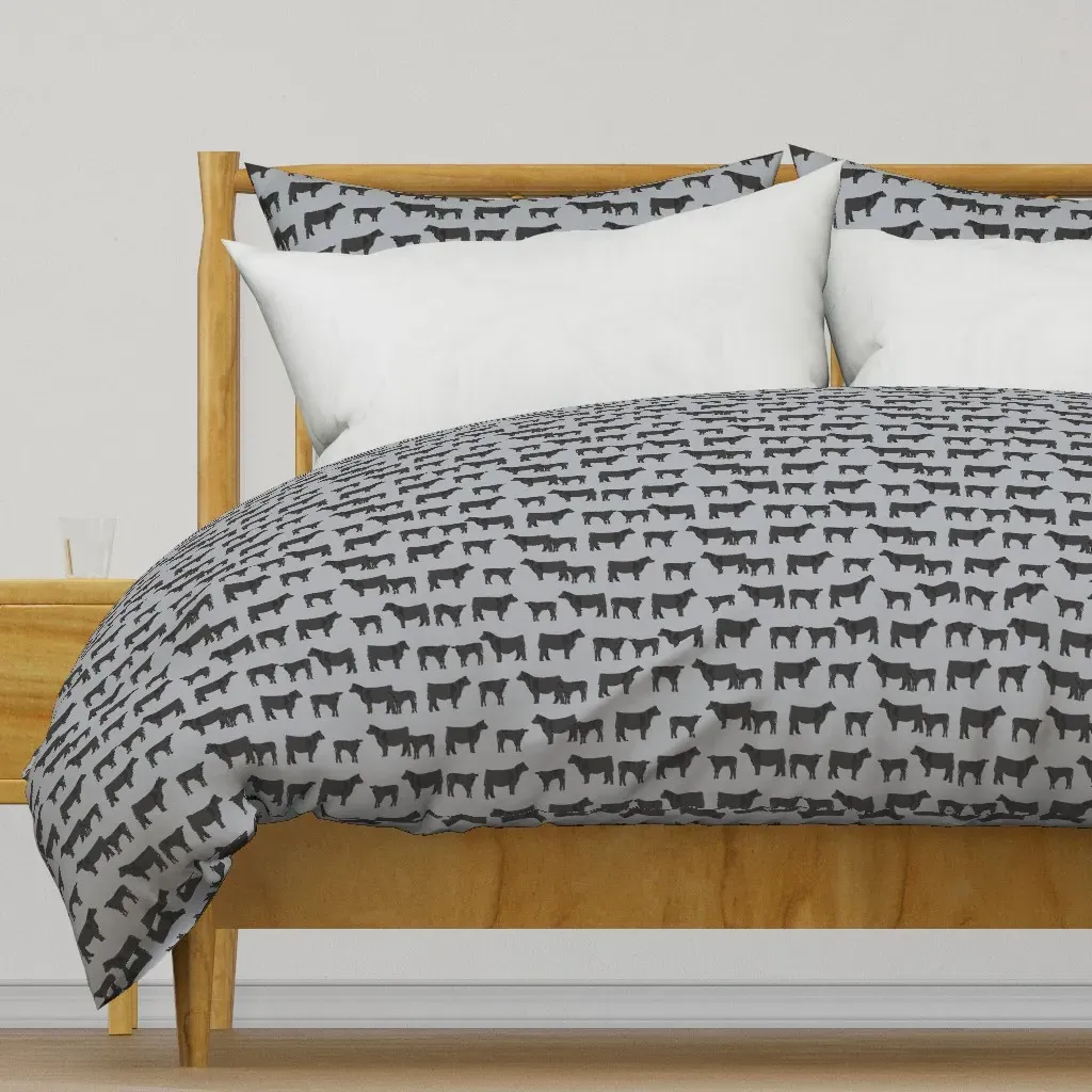 Black Angus Cattle Duvet Cover - Dark Gray product