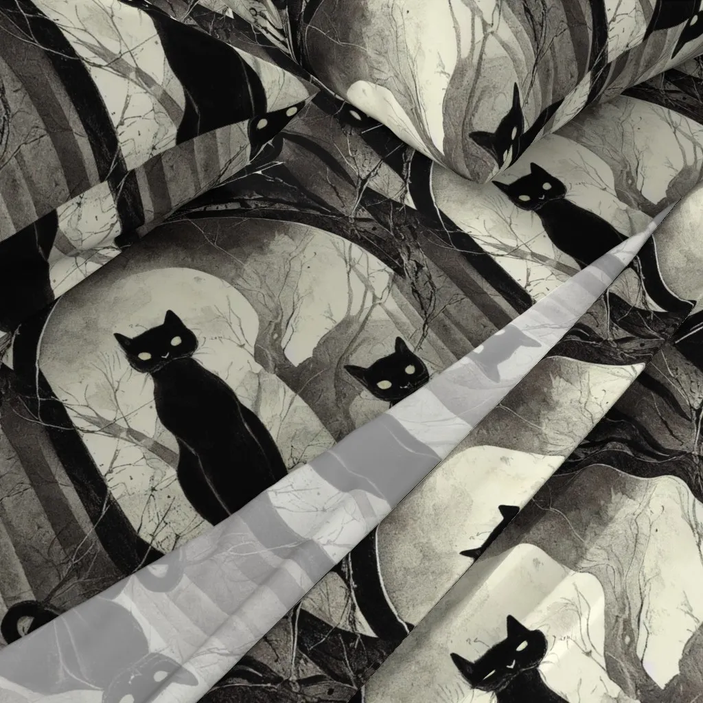 Black Cats Queen Size Sheet Set - Black alternate view