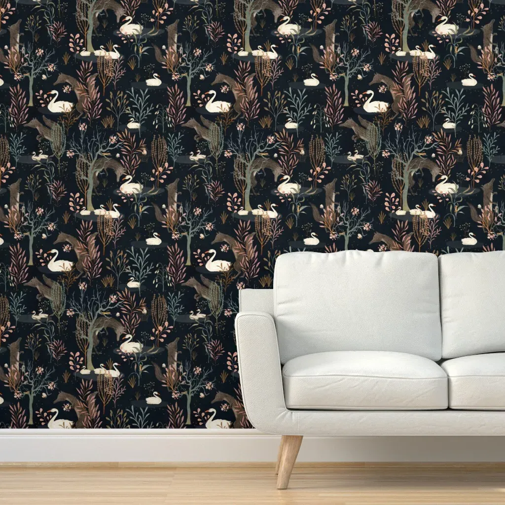 Black Forest Peel and Stick Wallpaper - Dark, Removable product