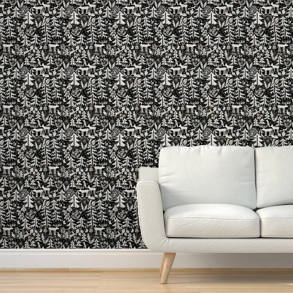 Black Forest Peel and Stick Wallpaper - Off-White product
