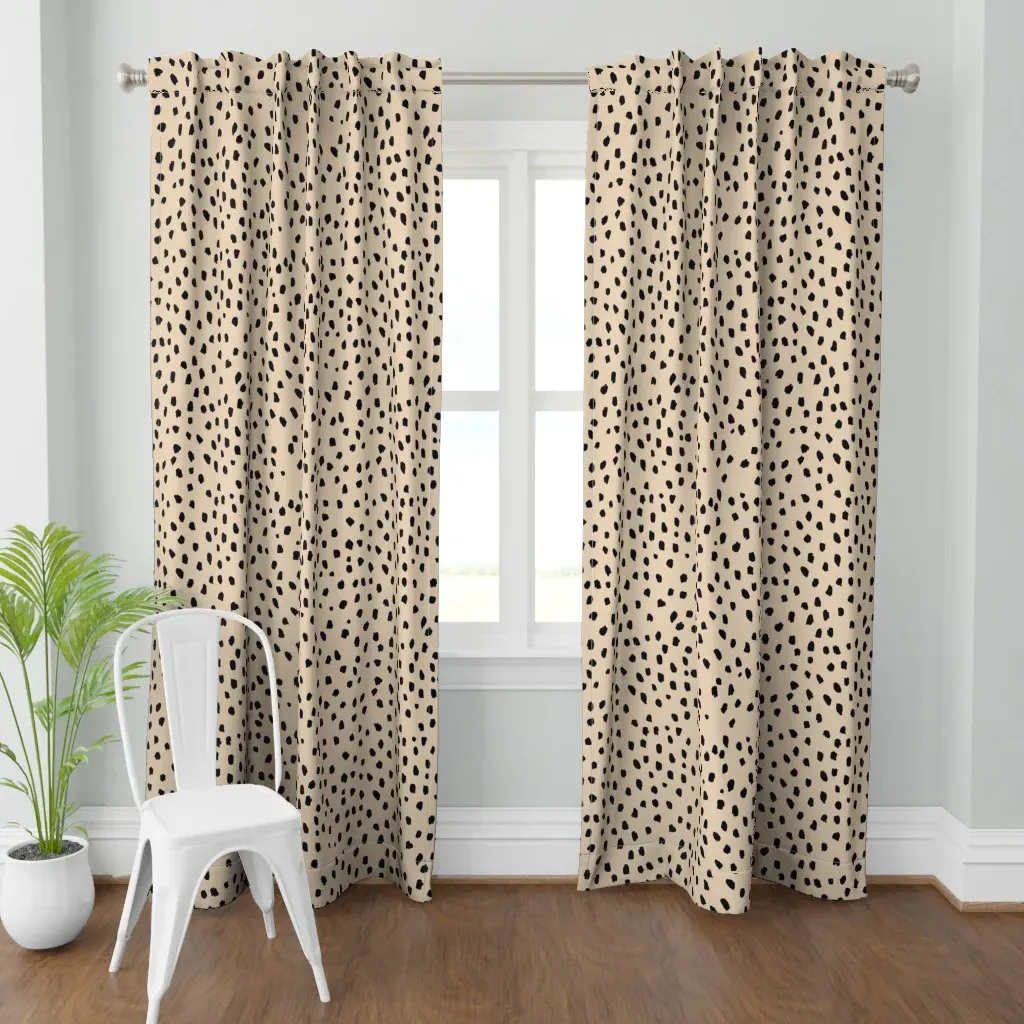Black Speckle Marks Curtain Panel - Black product