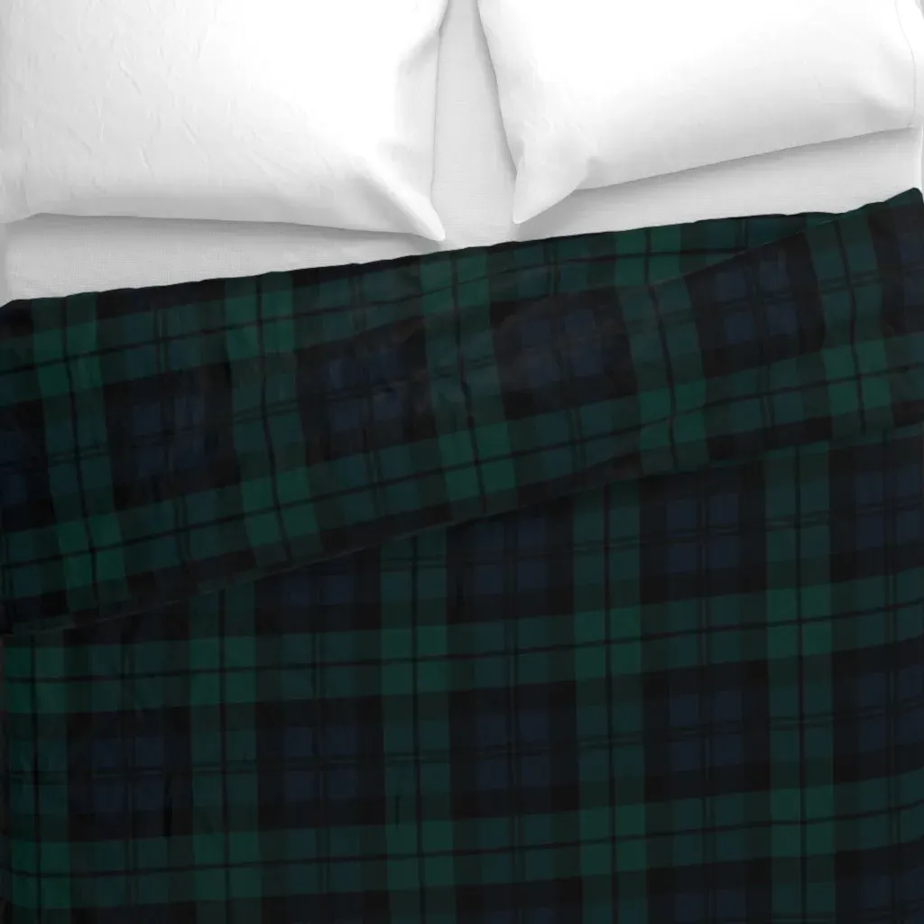Black Watch Tartan Duvet Cover - Dark Teal alternate view
