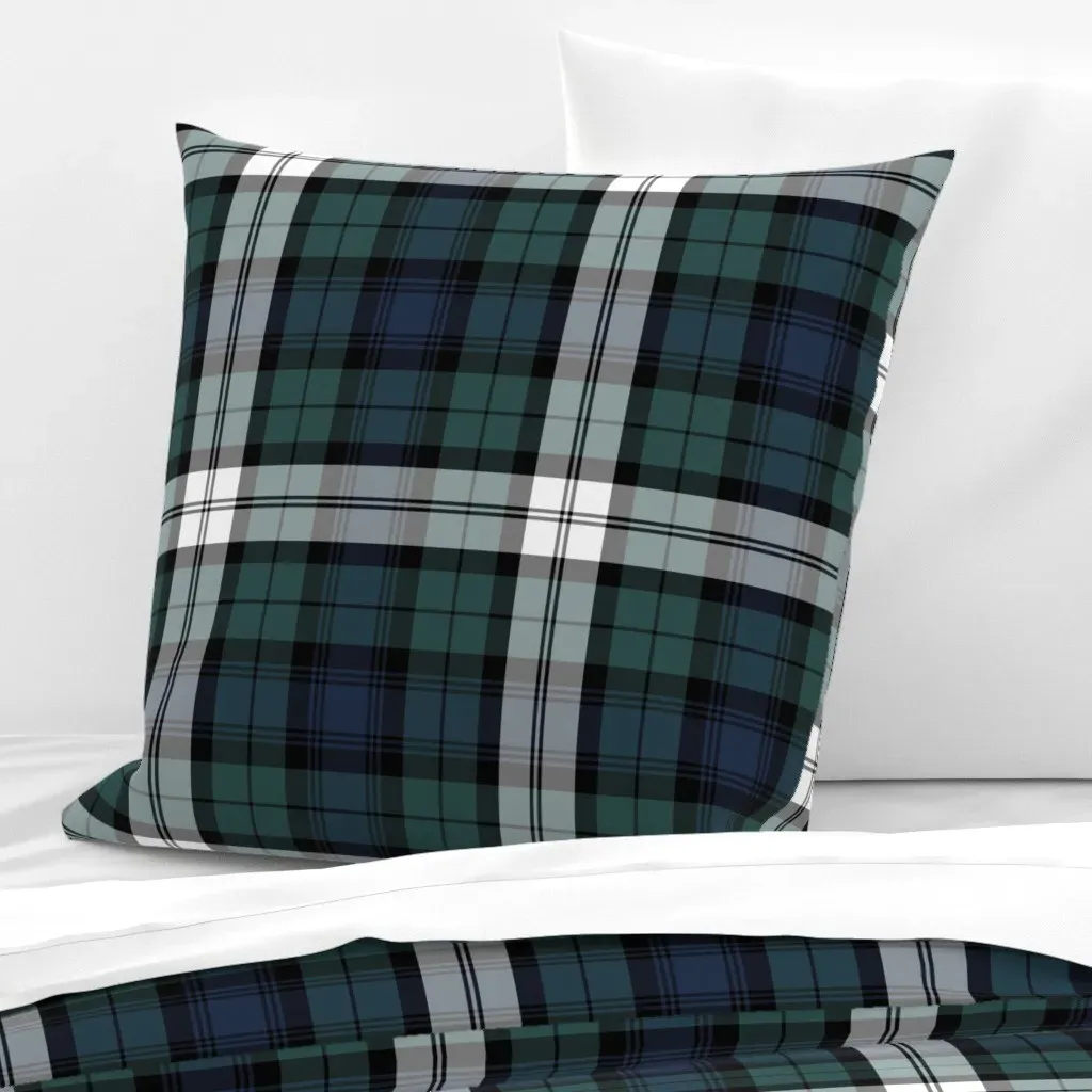 Black Watch Tartan Scottish Plaid Euro Pillow Sham - Teal product