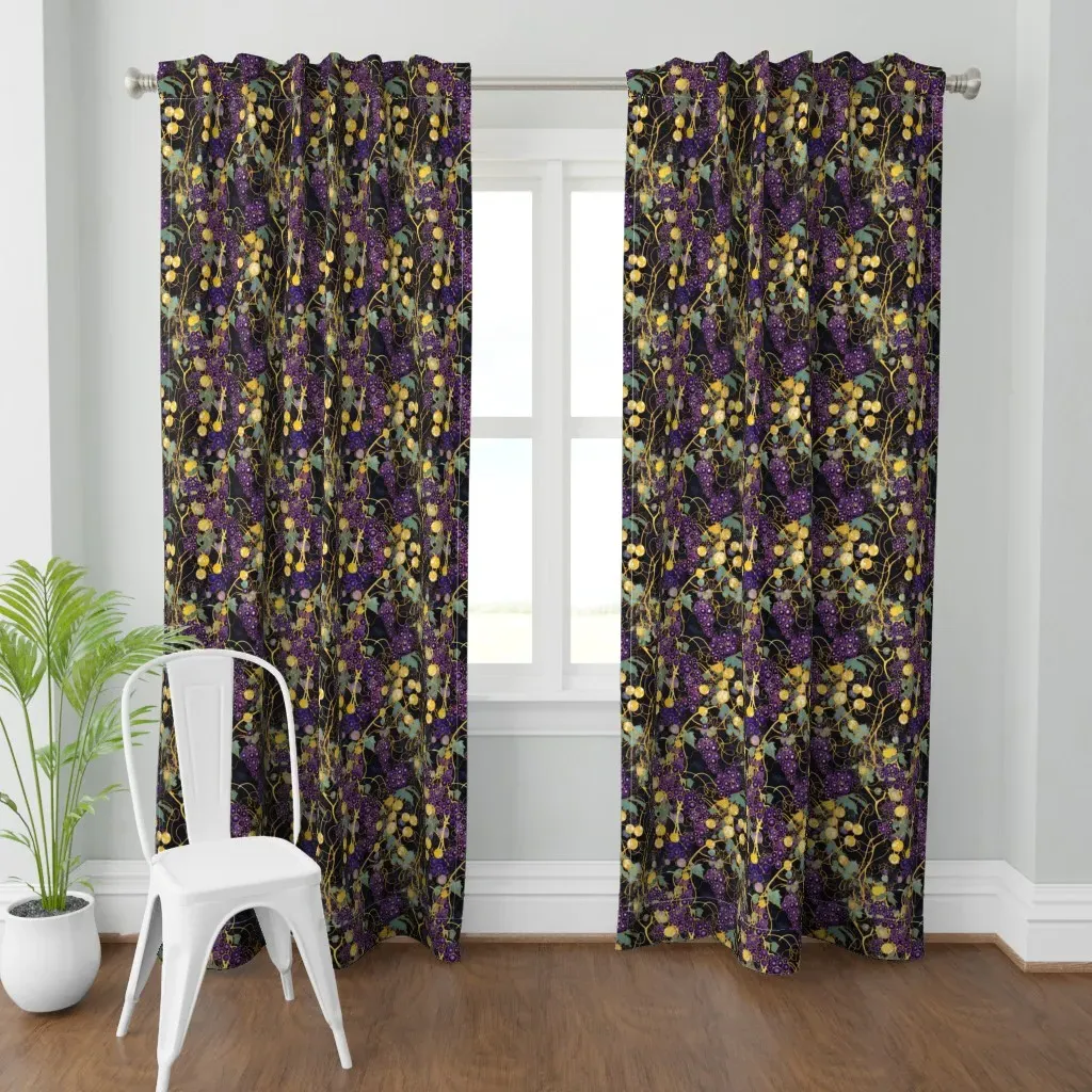Blackberry Abundance Curtain Panel - Purple product