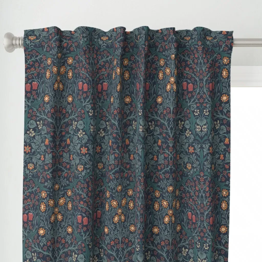 Blackthorn Bohemian Curtain Panel - Blue alternate view