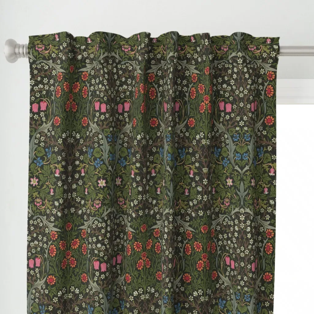 Blackthorn In Island Hut Curtain Panel - Green alternate view