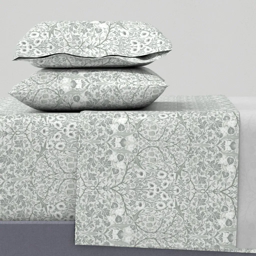 Blackthorn Silver Fox William Morris Queen Sheet Set - Gray product