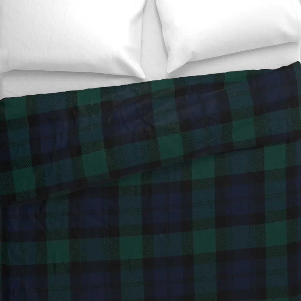 Blackwatch Tartan Duvet Cover - Dark Teal alternate view