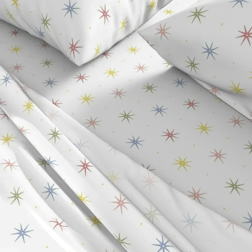 Blaire Stars And Dots Twin Sheet Set - Light Blue alternate view