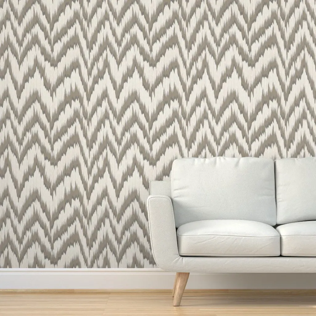 Blaze Charcoal Brown Peel and Stick Wallpaper - Off-White product