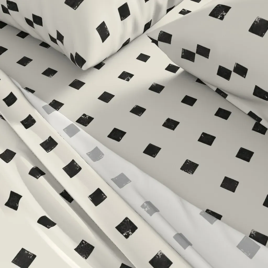 Block Print Queen Sheet Set - Black, Cream alternate view