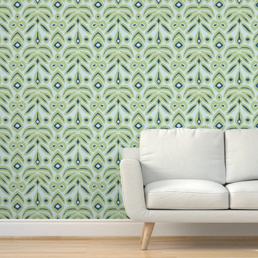 Bloom Ikat Peel and Stick Wallpaper - Light Blue product